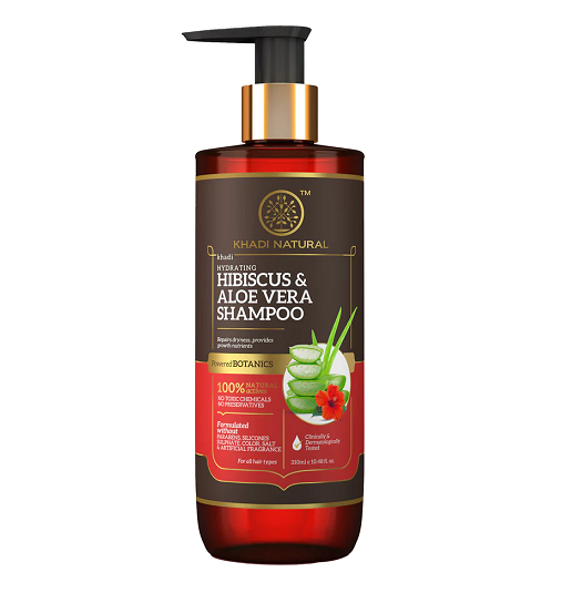 Khadi Natural Hibiscus & Aloe Vera Hair Shampoo (Cleanser) (Sulphate & Paraben Free)